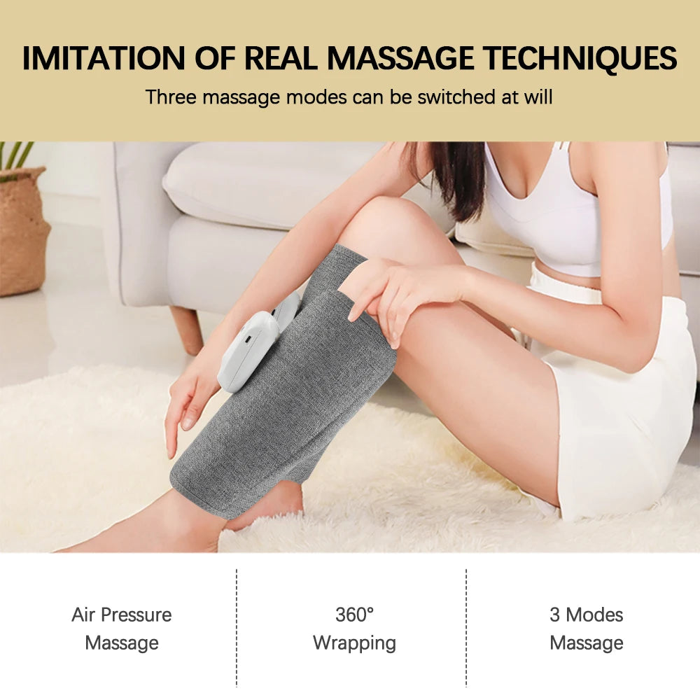 Wireless 360° Air Pressure Calf Massager Eletric 3 Mode Airbag Compresstion Leg Massage Foot Calf Muscle Relax Blood Circulation