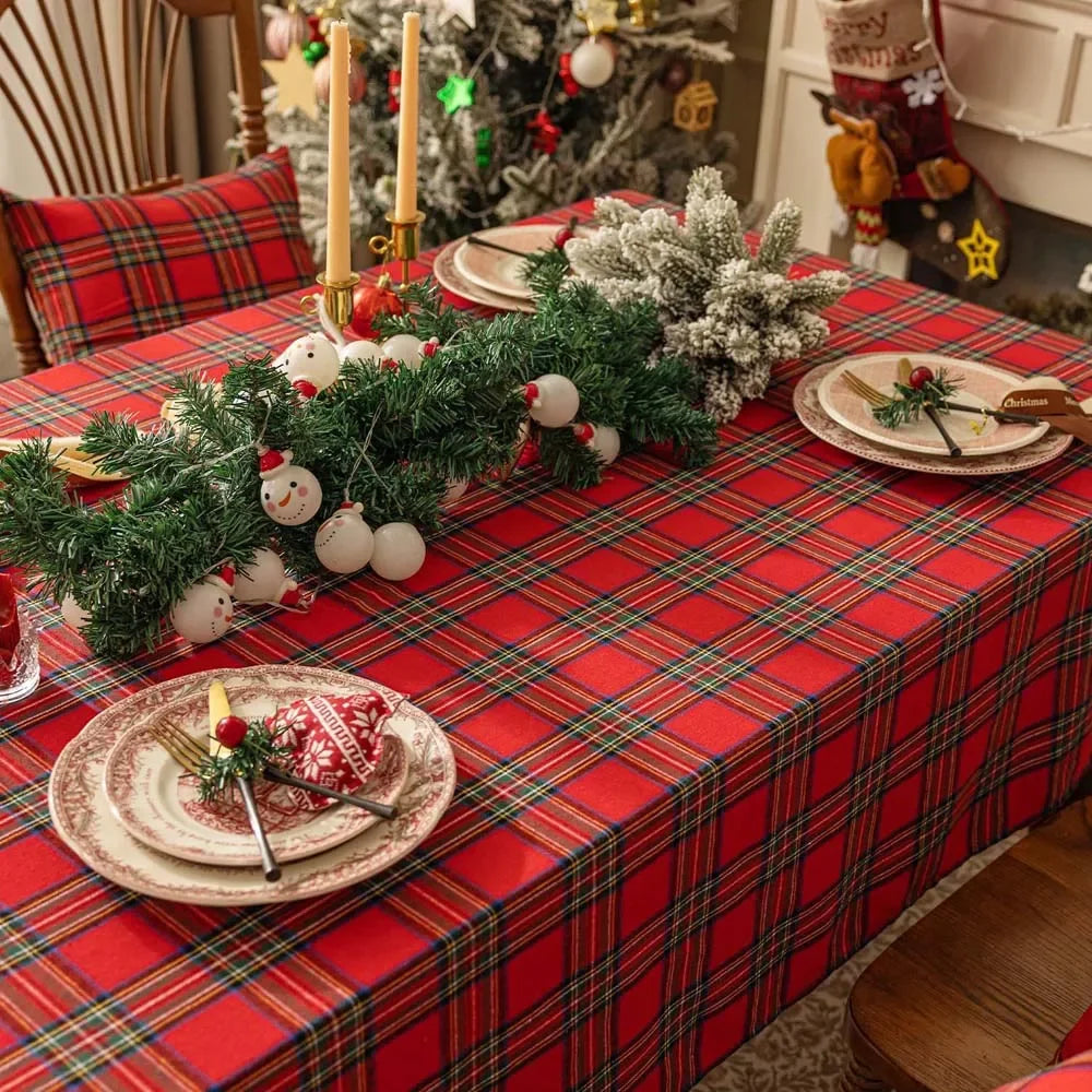 Christmas Checkered tablecloth (Rectangular)