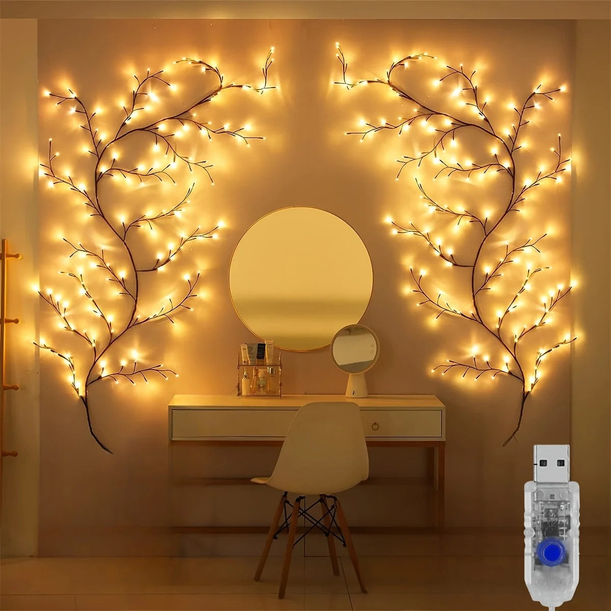 96LEDS Bendable Willow Vine Lights